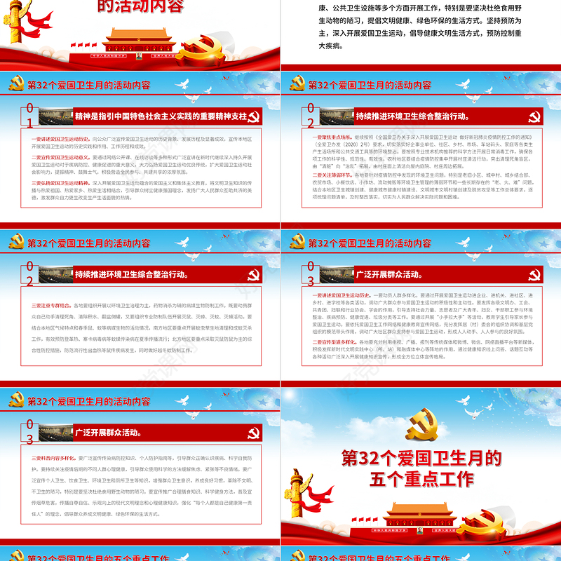 2020年4月第32个爱国卫生月活动防疫有我爱卫同行全面打赢新冠肺炎疫情阻击战党课PPT