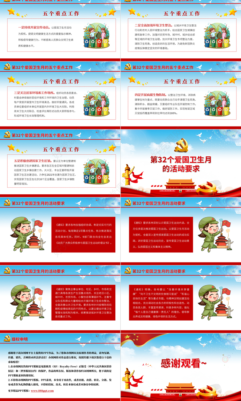 2020年4月第32个爱国卫生月活动防疫有我爱卫同行全面打赢新冠肺炎疫情阻击战党课PPT