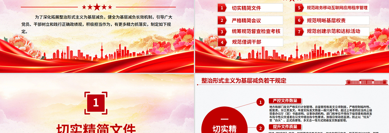 红色大气整治形式主义为基层减负若干规定PPT课件