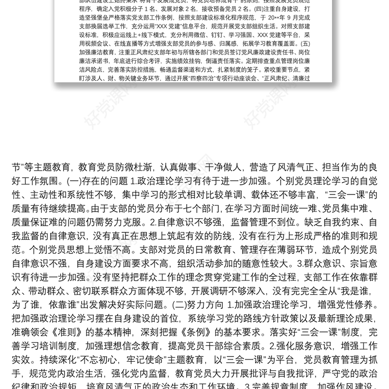 党支部20xx年度党建工作总结