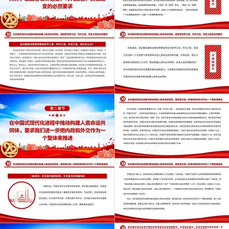 2023人类命运共同体在实践中进入新阶段PPT大气精美风党员干部学习教育专题党课课件