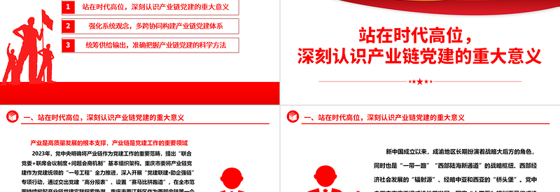 高质量党建推动产业链发展壮大 ppt简洁时尚创新体制机制集聚资源优势微党课