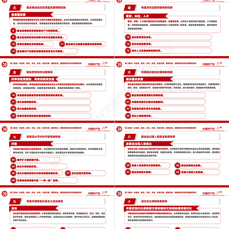 精美创意数读二十届三中全会公报精神宣讲PPT下载