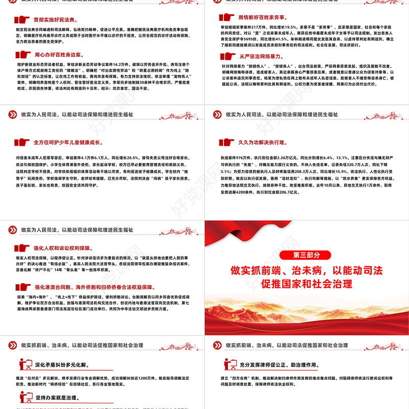 红色大气最高人民法院工作报告PPT2024年全国两会主题课件
