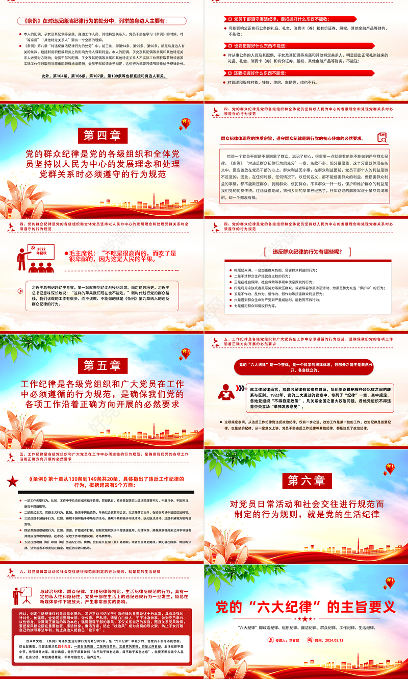 精美党政风党员干部关于党的“六大纪律”的主旨要义学习PPT下载