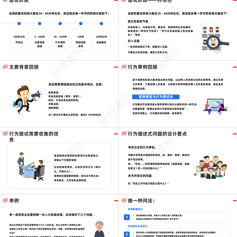 2023招聘面试技巧培训PPT红色简约风招聘面试技巧培训课件模板下载