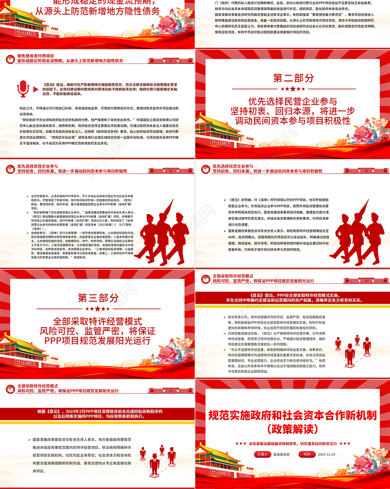 解读规范实施政府和社会资本合作新机制PPT党政风深化基础设施投融资体制改革切实激发民间投资活力课件模板
