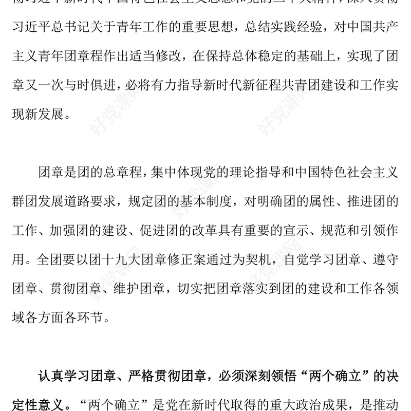 2023认真学习团章严格贯彻团章PPT精美简洁学习贯彻共青团团十九大精神团课课件(讲稿)