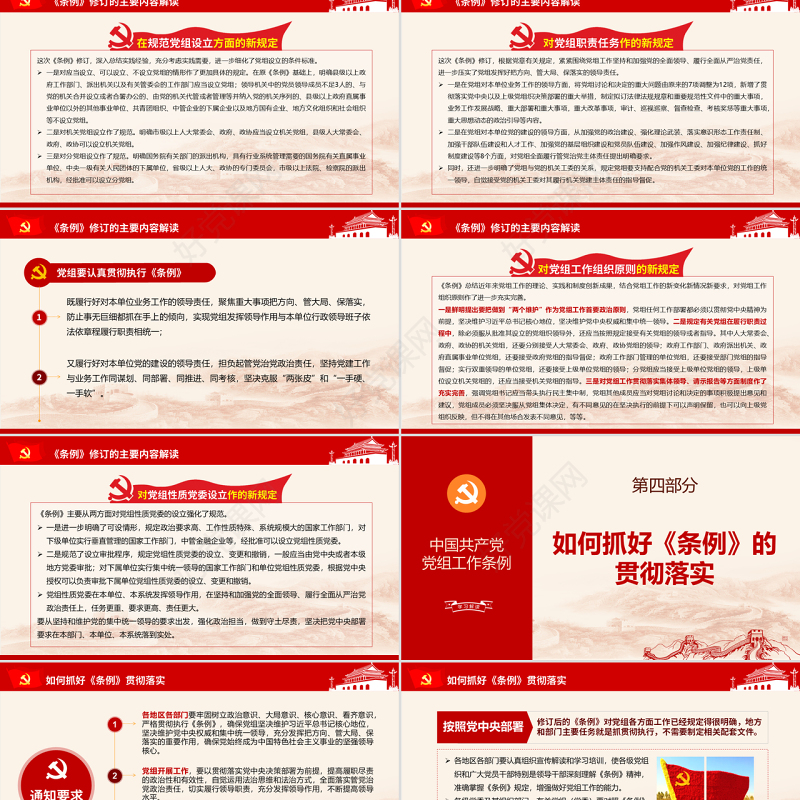 原创中国共产党党组工作条例学习解读党课PPT