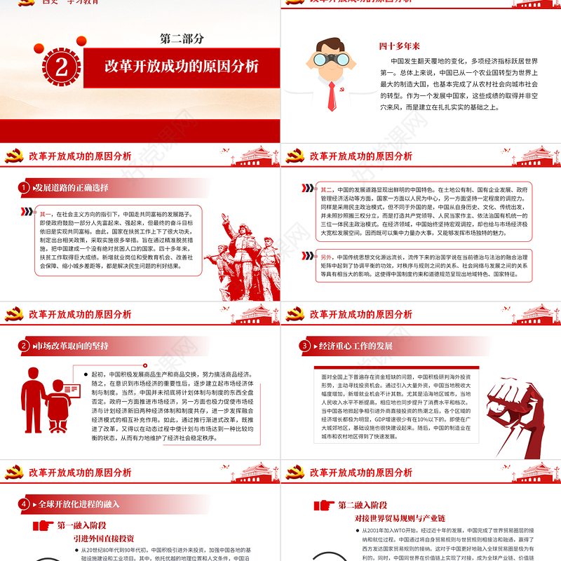 改革开放史四史学习教育建党节党建党课PPT