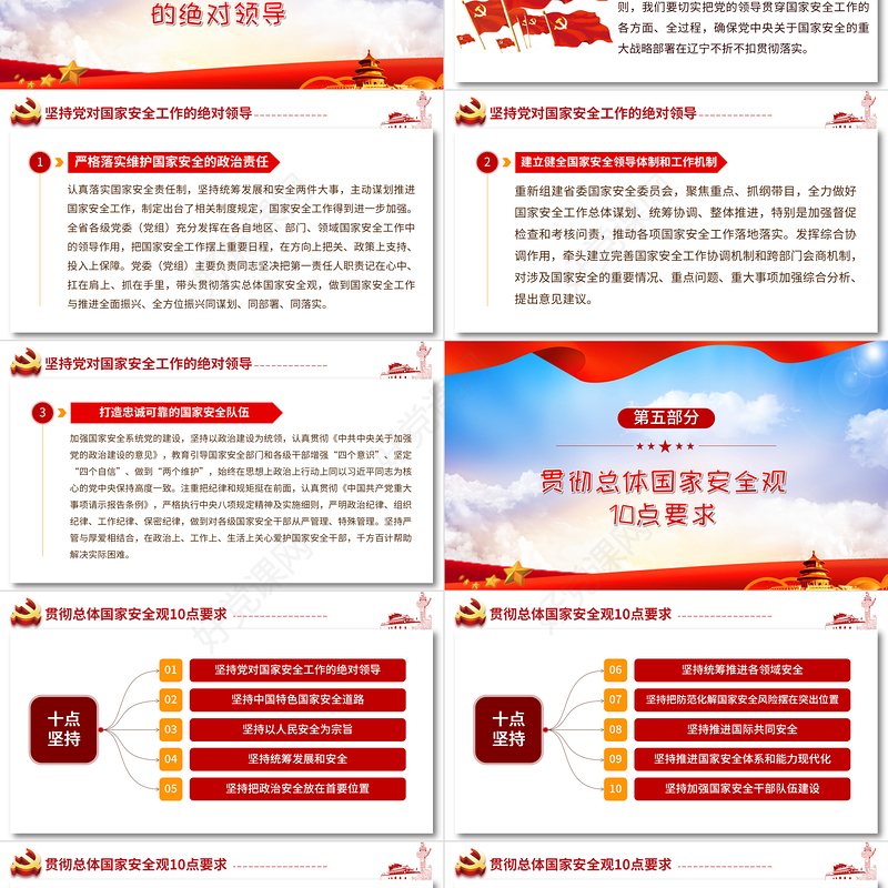 2021坚持总体国家安全观做好新时代国家安全工作PPT红色党政风全民国家安全教育党课课件下载