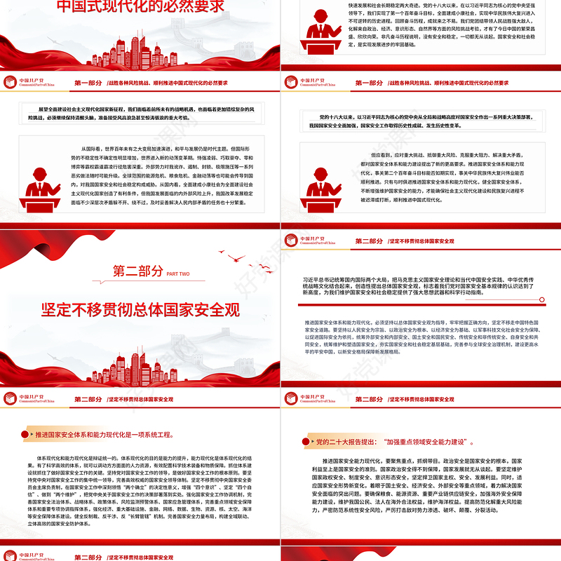 2023为中国式现代化提供坚强安全保障PPT精美党政风学习宣传贯彻党的二十大精神专题党课党建课件