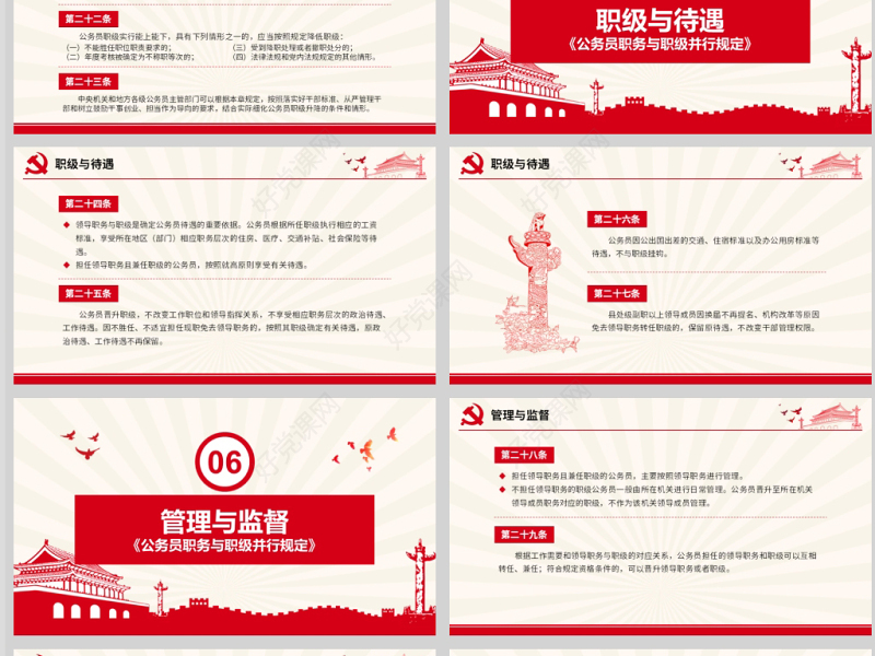 原创学习解读公务员职务与职级并行规定ppt-版权可商用