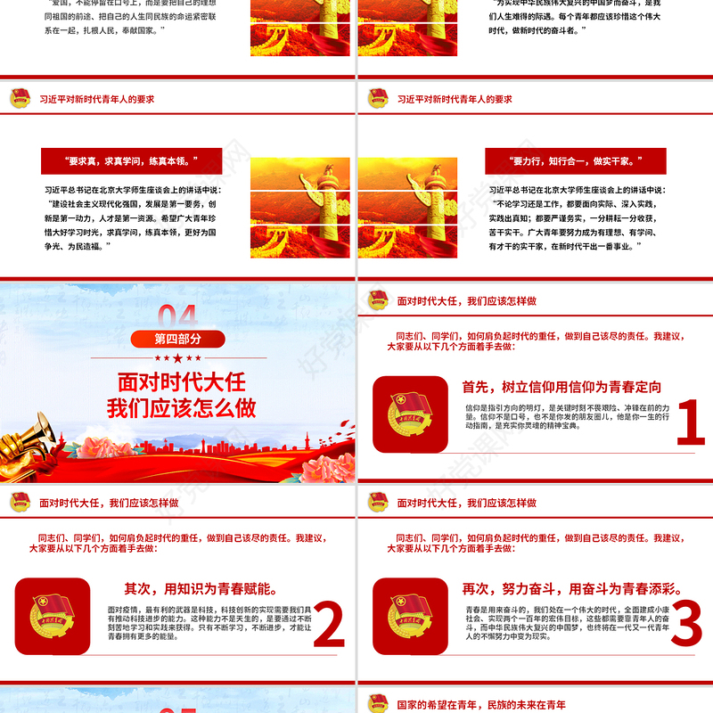 2025五四青年节PPT争做堪当民族复兴重任时代新人党课课件