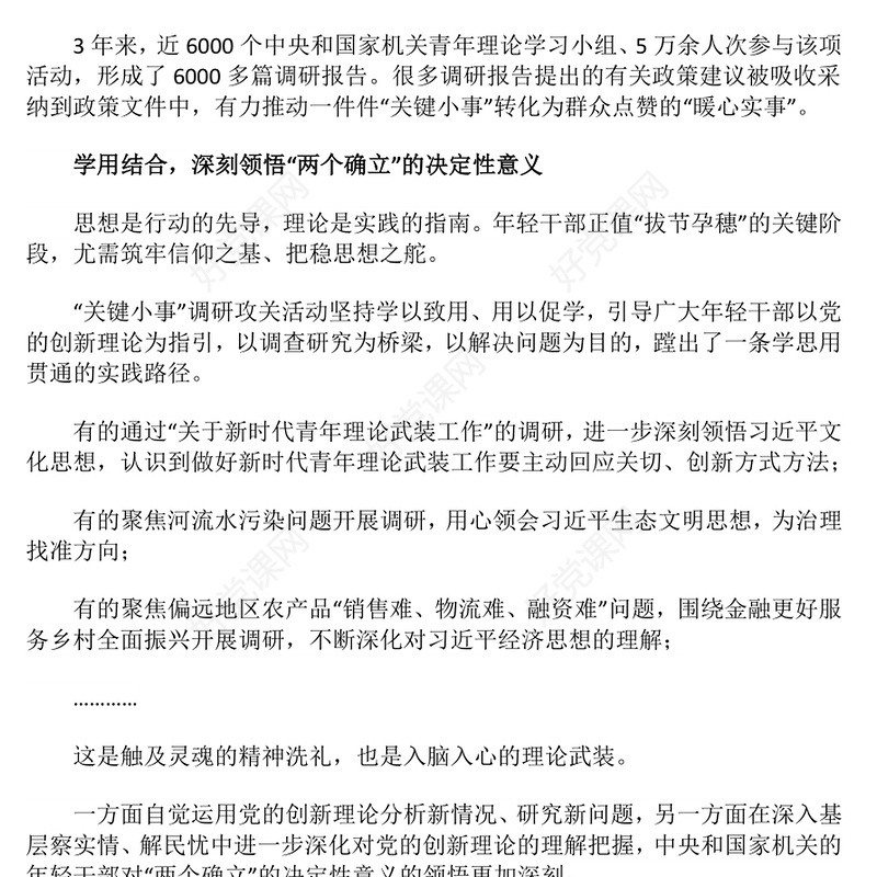 年轻干部“关键小事”调研攻关活动PPT课件下载(讲稿)