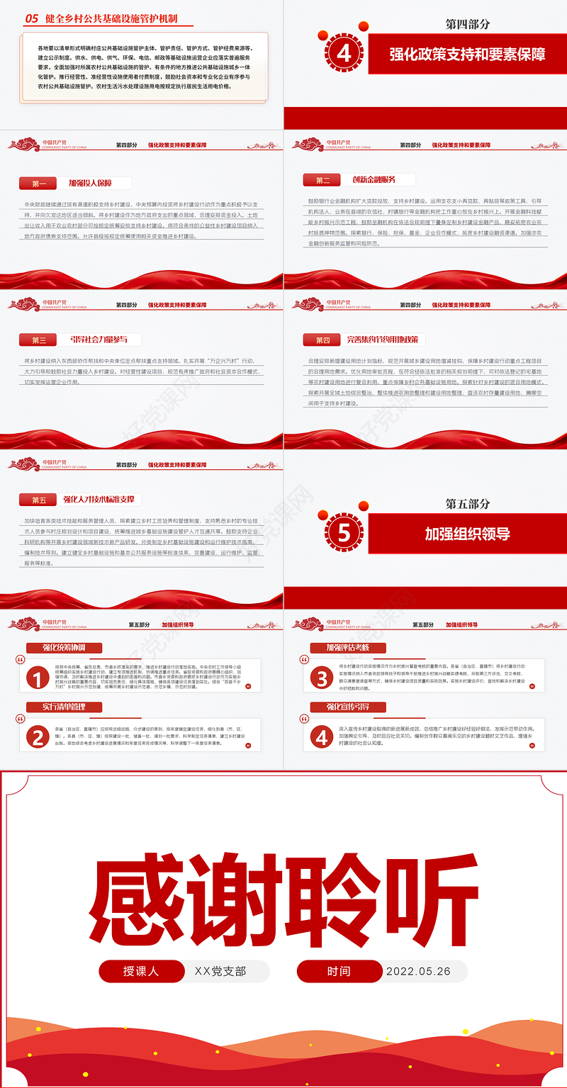 简洁党政风《乡村建设行动实施方案》PPT专题课件