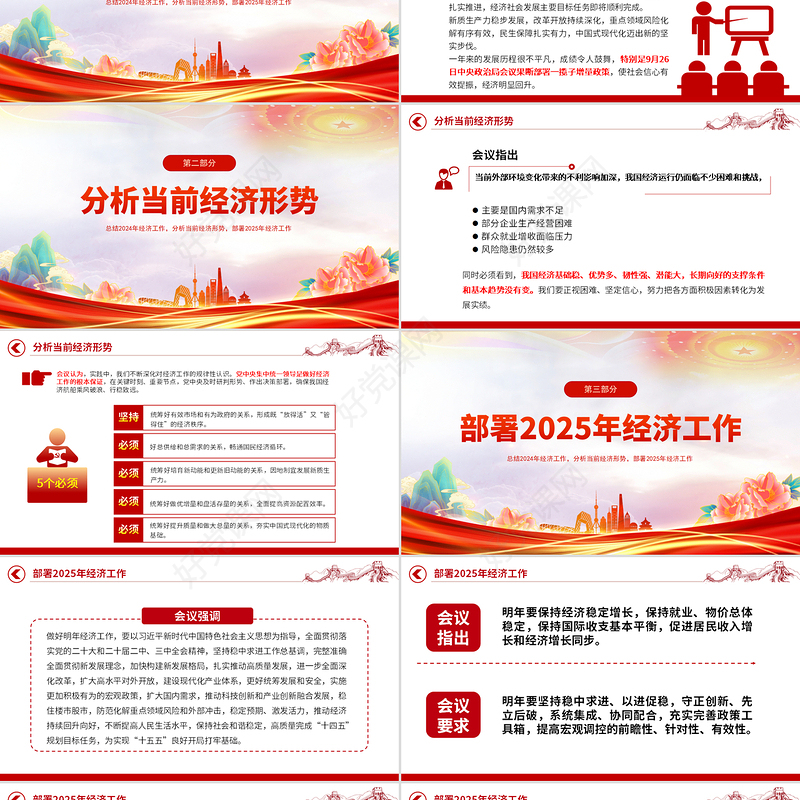 中央经济工作会议解读PPT大气华美总结2024年经济工作部署2025年经济工作课件下载