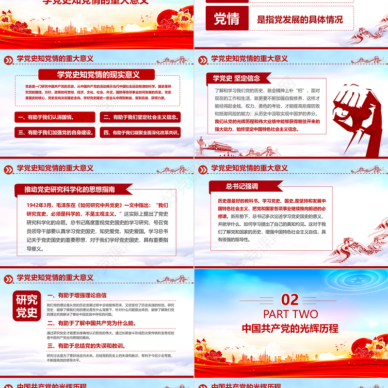 2023学党史知党情跟党走PPT建党102周年党史学习教育七一建党节专题党课课件