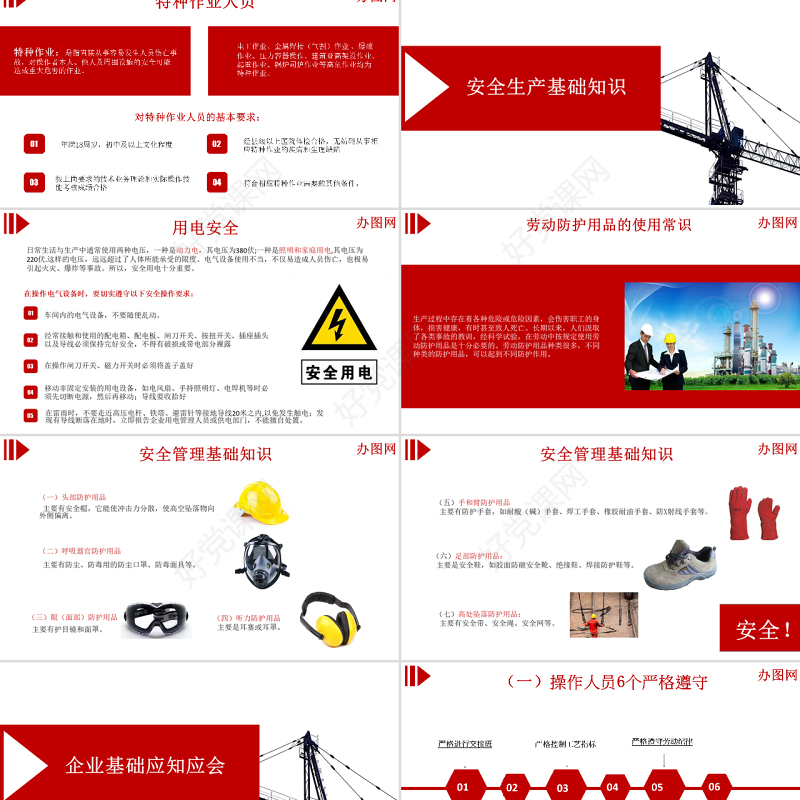 红色商务风企业安全生产管理培训安全管理PPT模板