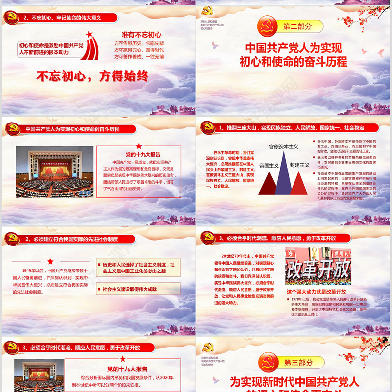 原创共产党人的初心和使命内容学习党课ppt