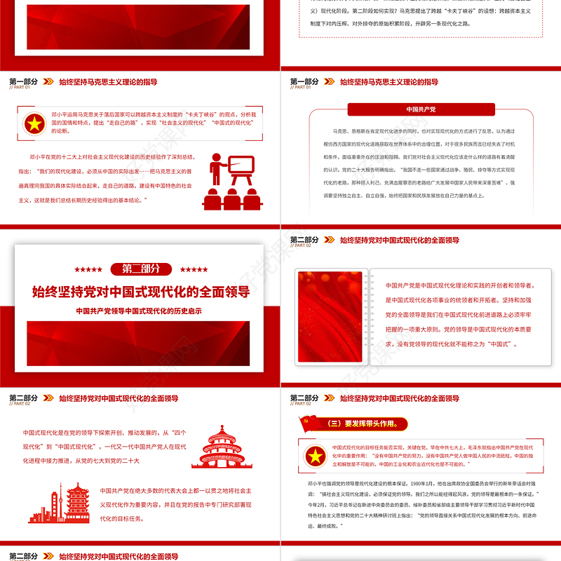 2023中国共产党领导中国式现代化的历史启示PPT大气党建风深入学习宣传贯彻党的二十大精神主题专题党课课件