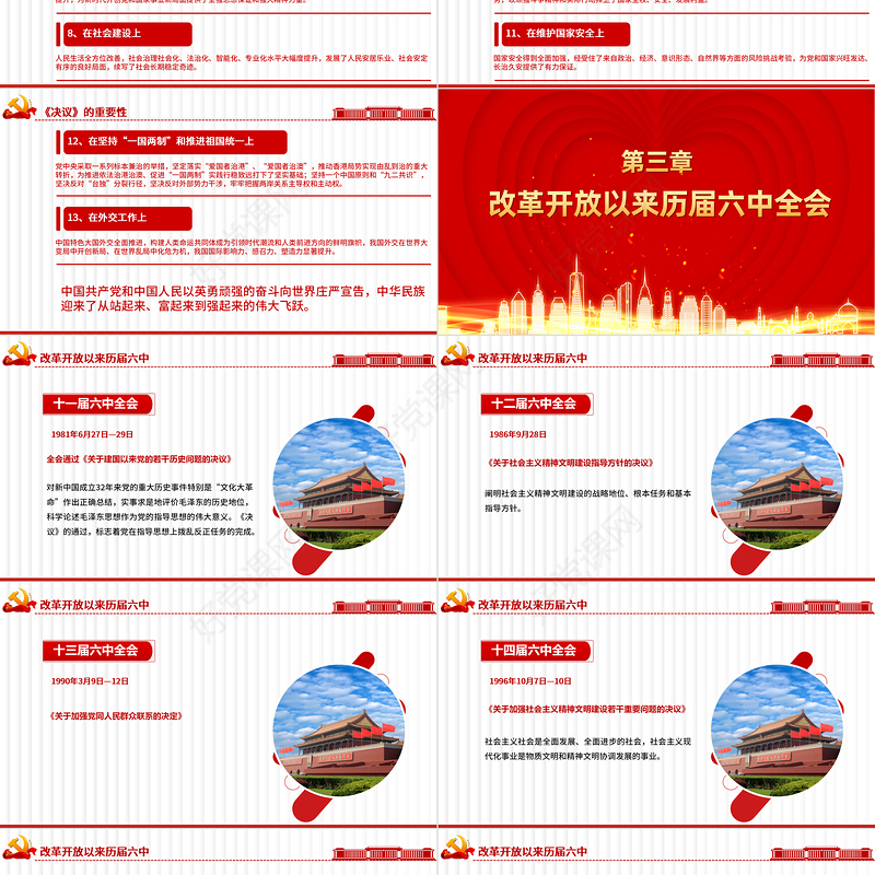 十九届六中全会有多重要PPT红色大气学习贯彻六中全会精神知识要点党课课件