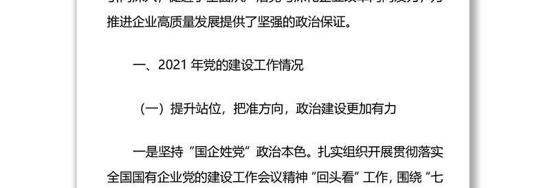公司2021年度党建工作总结和2022年工作计划