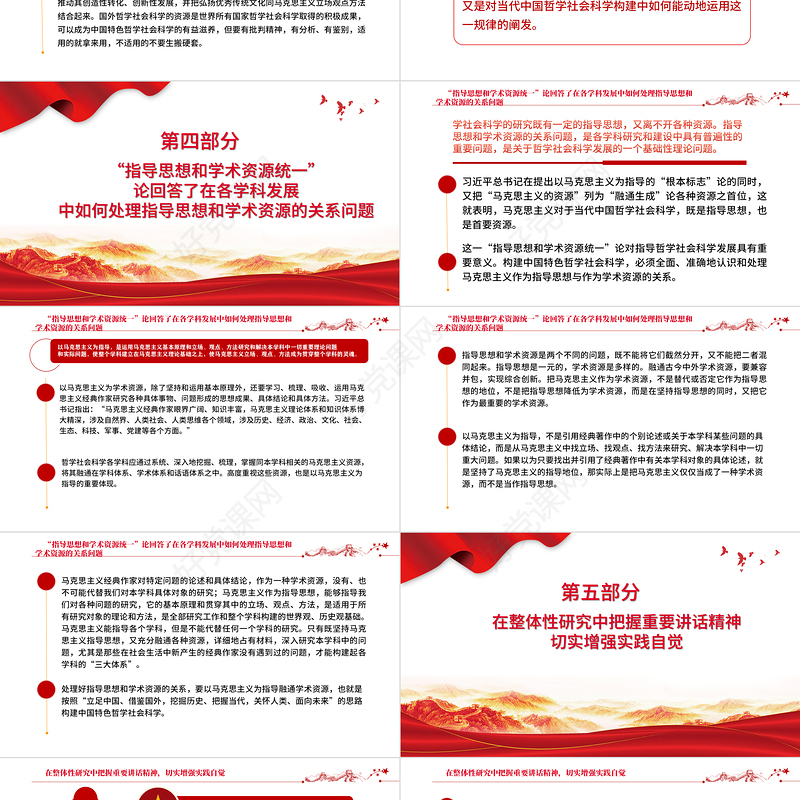 做好哲学社会科学工作的根本遵循PPT深入学习总书记关于哲学社会科学重要论述对马克思主义的继承和发展专题党课课件模板