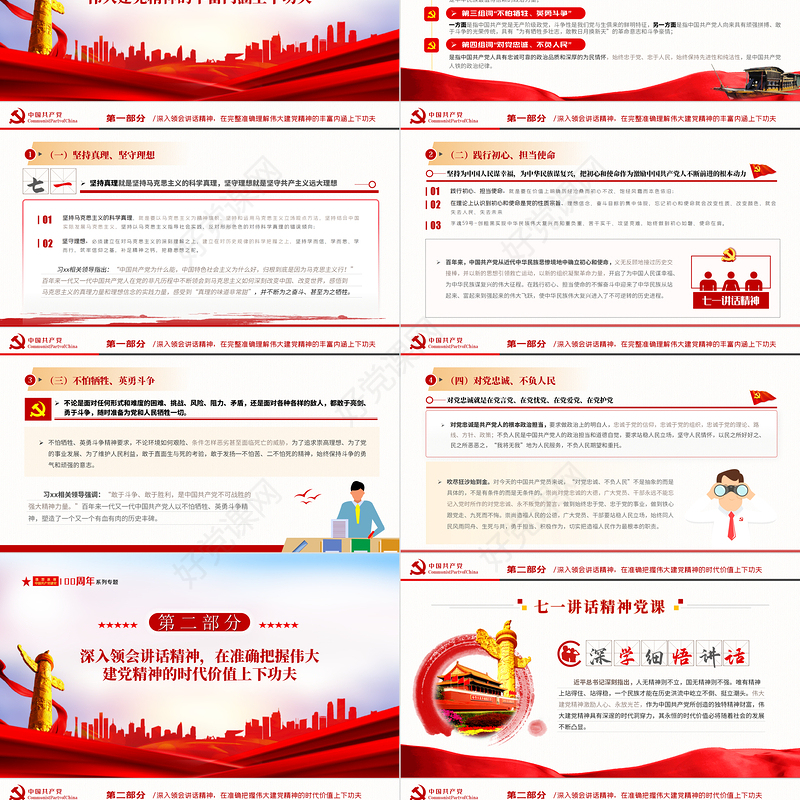 2021深学细悟讲话精神忠诚履行监督职责纪检部门学习七一讲话精神监察党课ppt