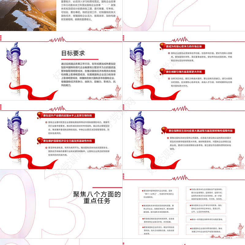 国企改革三年行动方案国企党课PPT模板