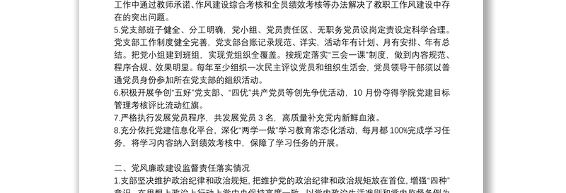 党支部纪检委员落实监督责任报告6篇