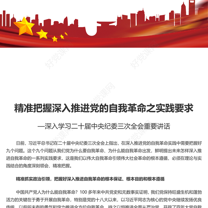 党建风深入推进党的自我革命之实践要求PPT专题课件(讲稿)