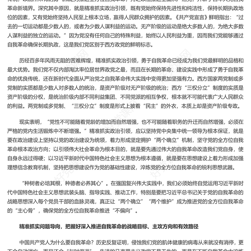 党建风深入推进党的自我革命之实践要求PPT专题课件(讲稿)