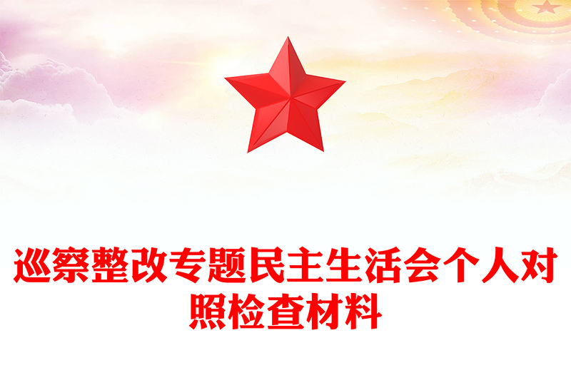 巡察整改专题民主生活会个人对照检查材料汇总