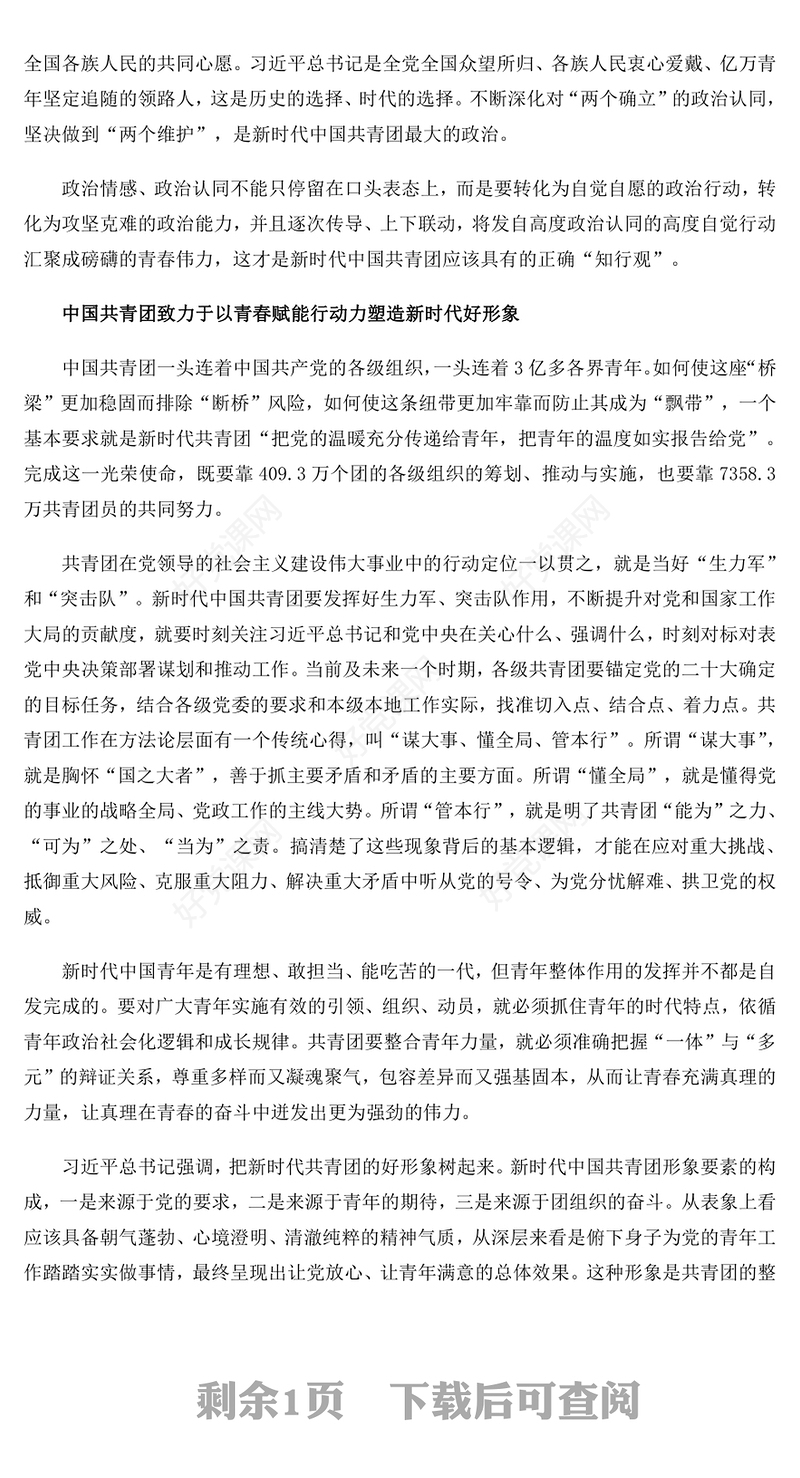 2023在强国建设民族复兴新征程中锻造共青团铁军PPT简洁风党旗所指团旗所向党有号召团有行动团课课件(讲稿)