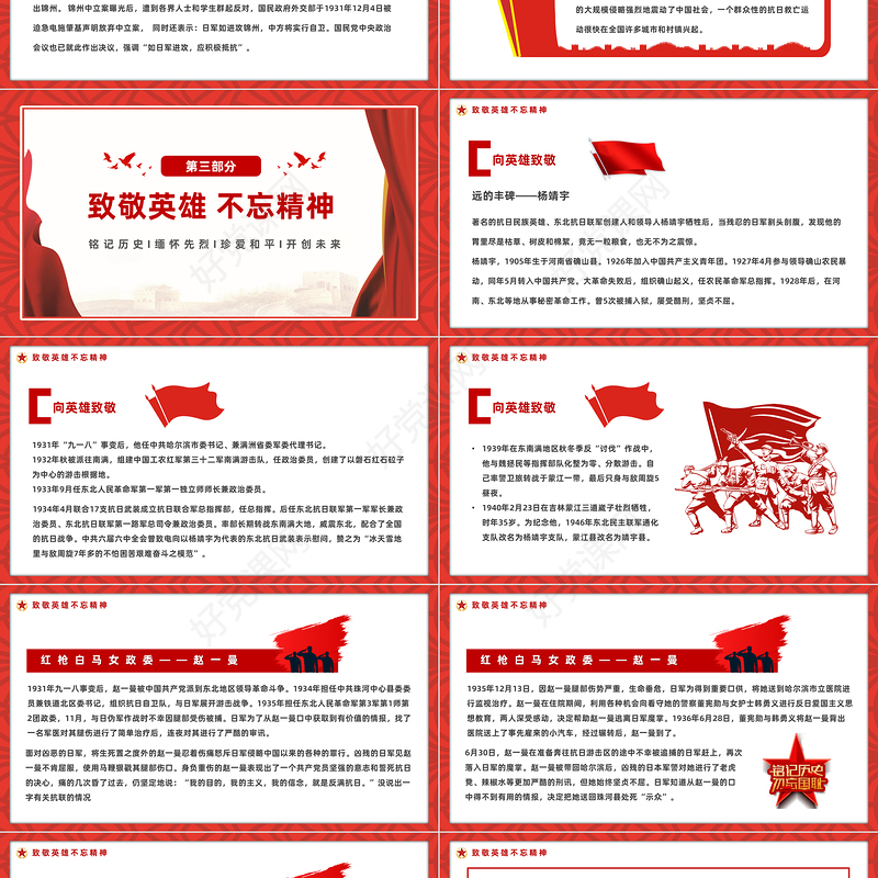 2023铭记历史勿忘国耻九一八事变PPT红色党政风吾辈自强圆梦中华勿忘九一八课件模板