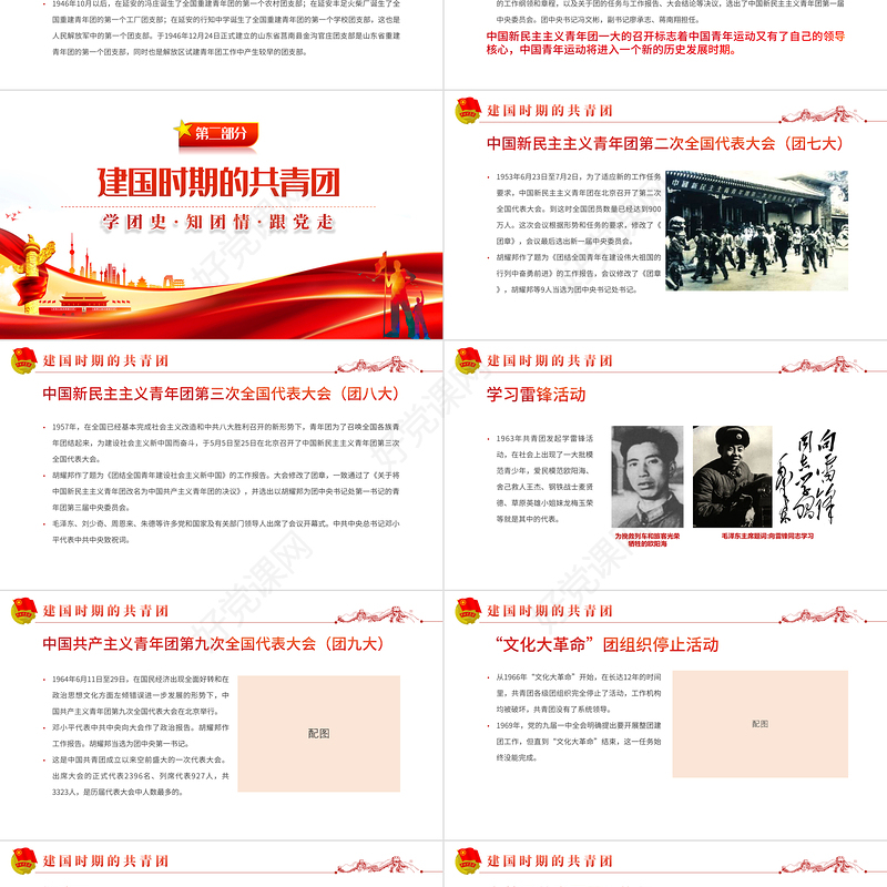 共青团简史团课PPT红色党政风庆建团百年学团史知识专题课件模板