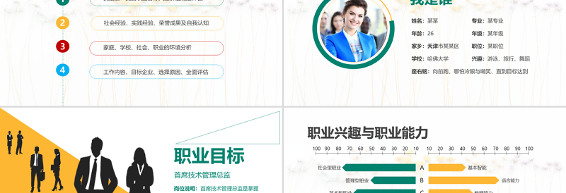 创意大气个人求职简历竞聘PPT模板下载
