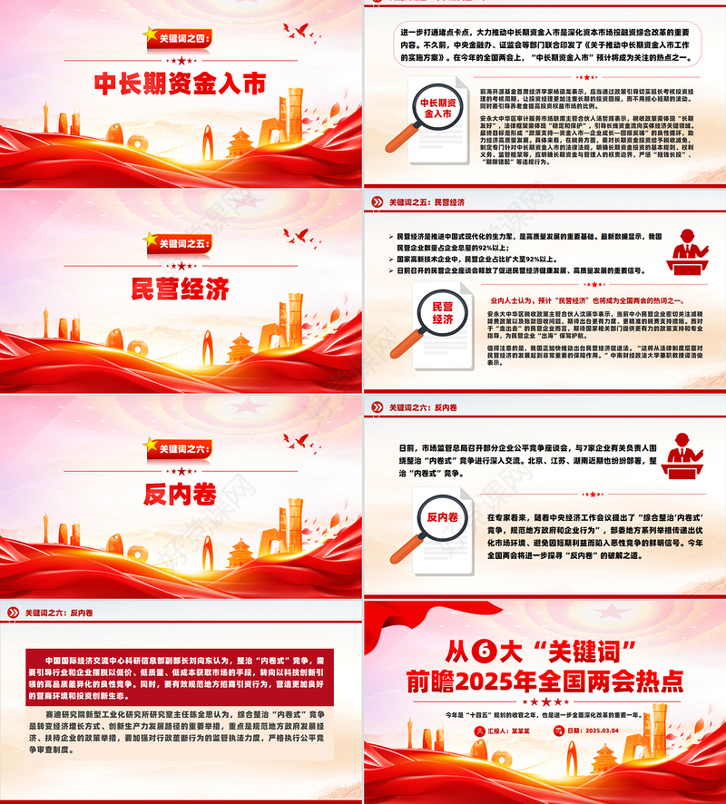 从六大“关键词”前瞻2025年全国两会热点PPT下载