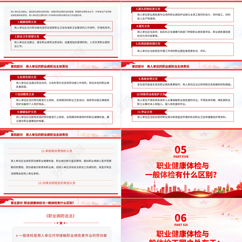 2023职业病防治法宣传周PPT改善工作环境和条件保护劳动者身心健康劳动者职业健康权益课件