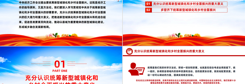 深刻把握统筹新型城镇化和乡村全面振兴PPT党政风贯彻落实中央经济工作会议的部署要求课件