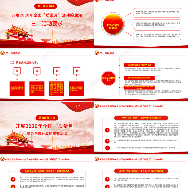 原创关于学习2020年全国“质量月”活动的通知ppt模板