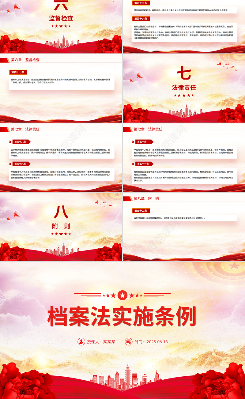 2025档案法实施条例全文PPT法律法规课件下载