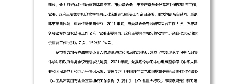 2021年度市法治建设工作总结