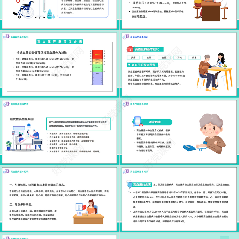 2023全国高血压日PPT插画风高血压健康教育高血压中医治疗专题课件模板下载