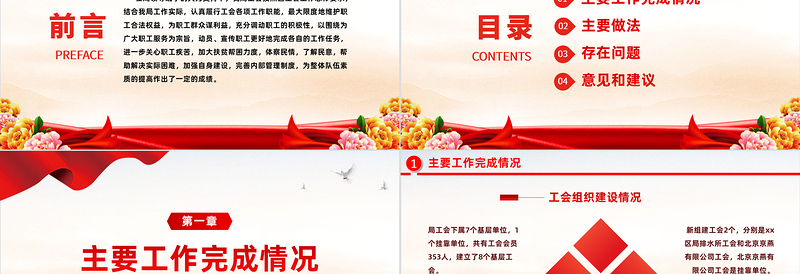 大气精美工会民主管理维权工作总结汇报PPT职代会教代会总结课件