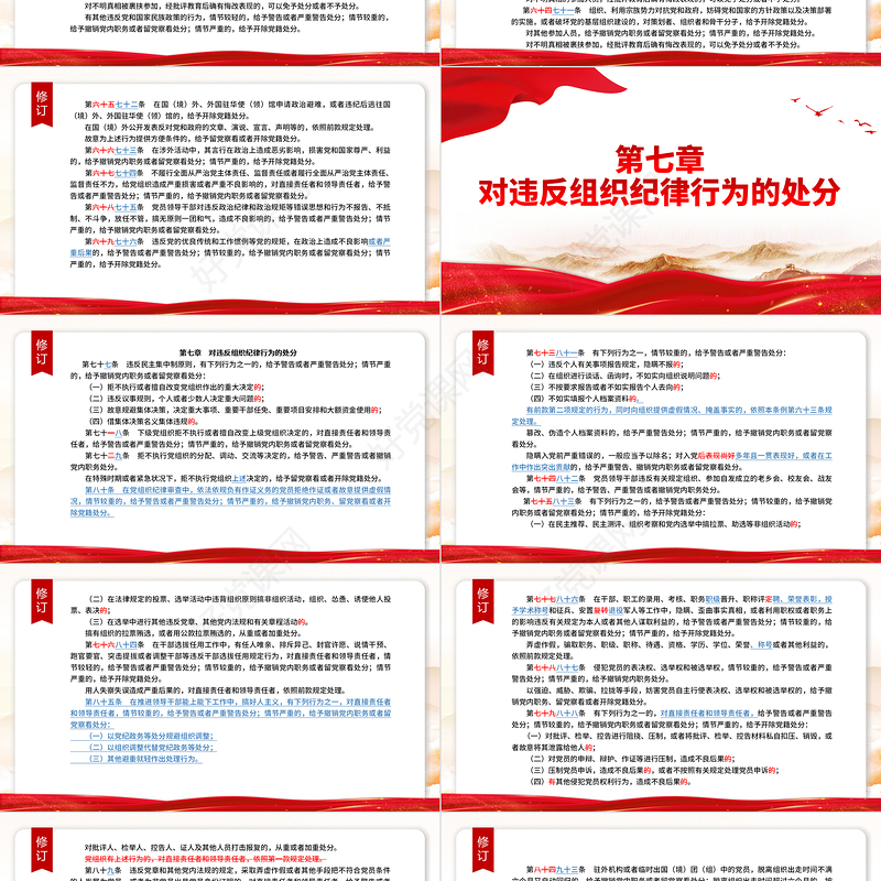 解读中国共产党纪律处分条例（2023年新旧对照版）PPT大气党政风纪律处分条例新变化党课下载