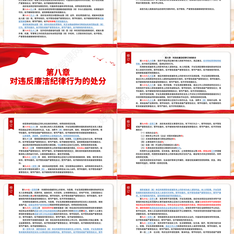 解读中国共产党纪律处分条例（2023年新旧对照版）PPT大气党政风纪律处分条例新变化党课下载