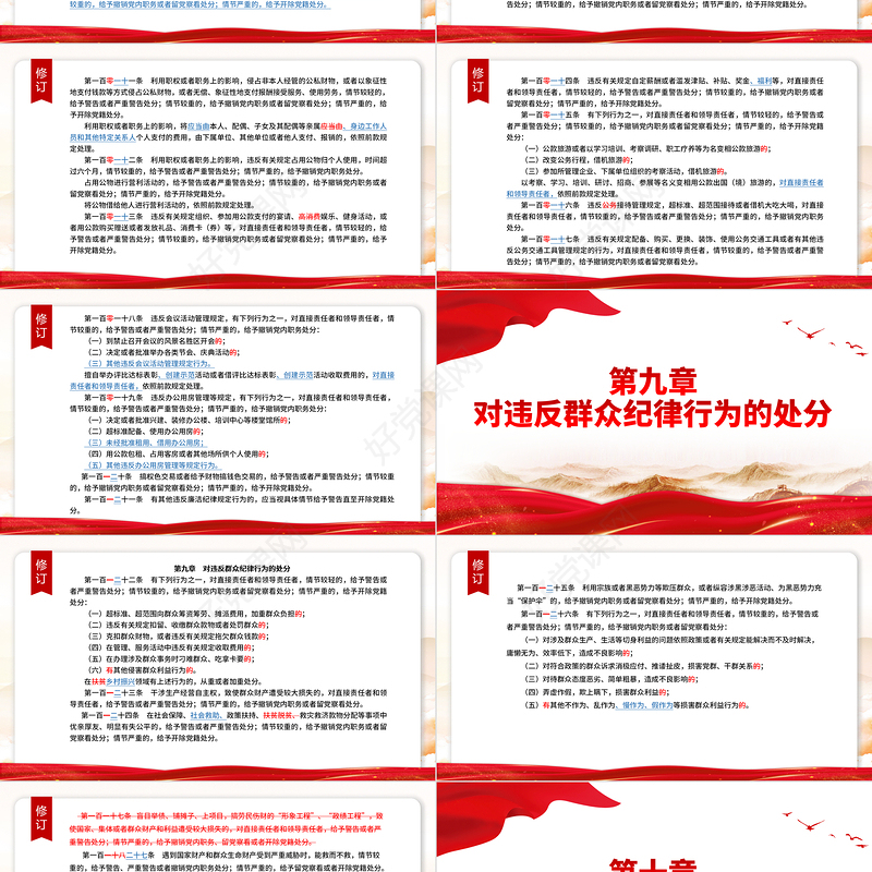 解读中国共产党纪律处分条例（2023年新旧对照版）PPT大气党政风纪律处分条例新变化党课下载