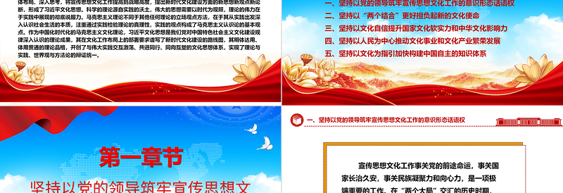 深入学习贯彻习近平文化思想的实践要求ppt大气党政风学习习近平新时代文化思想党组织党员干部学习培训党课课件